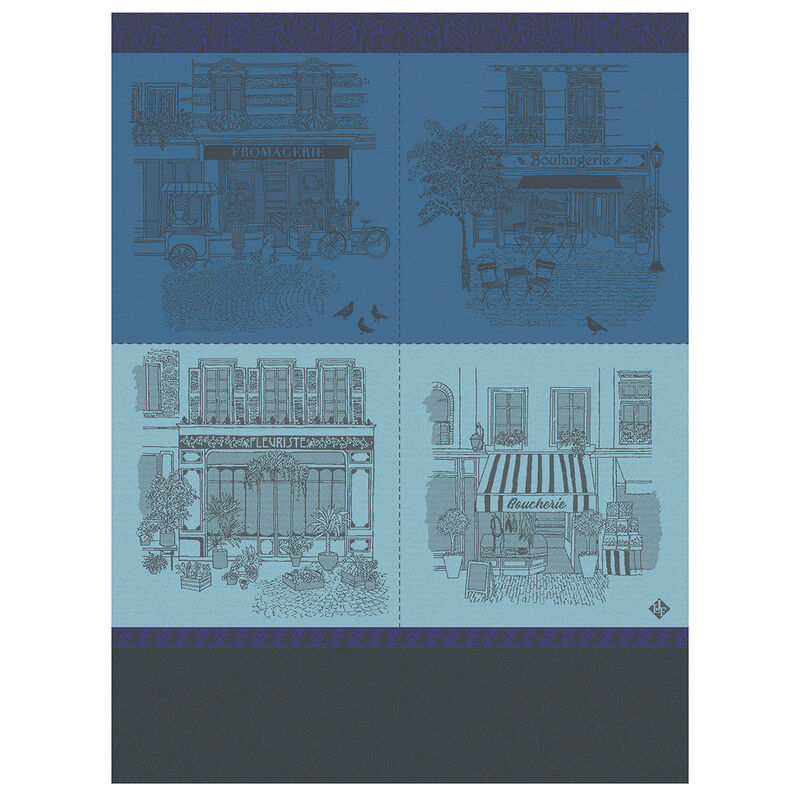 Tea towel Devantures Blue 60x80 100% cotton, , hi-res image number 0