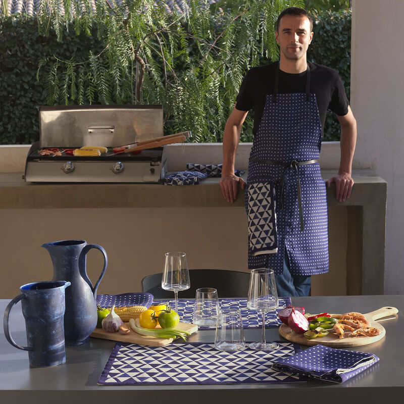 Apron Bistronome Blue 90x100 100% cotton, , hi-res image number 0