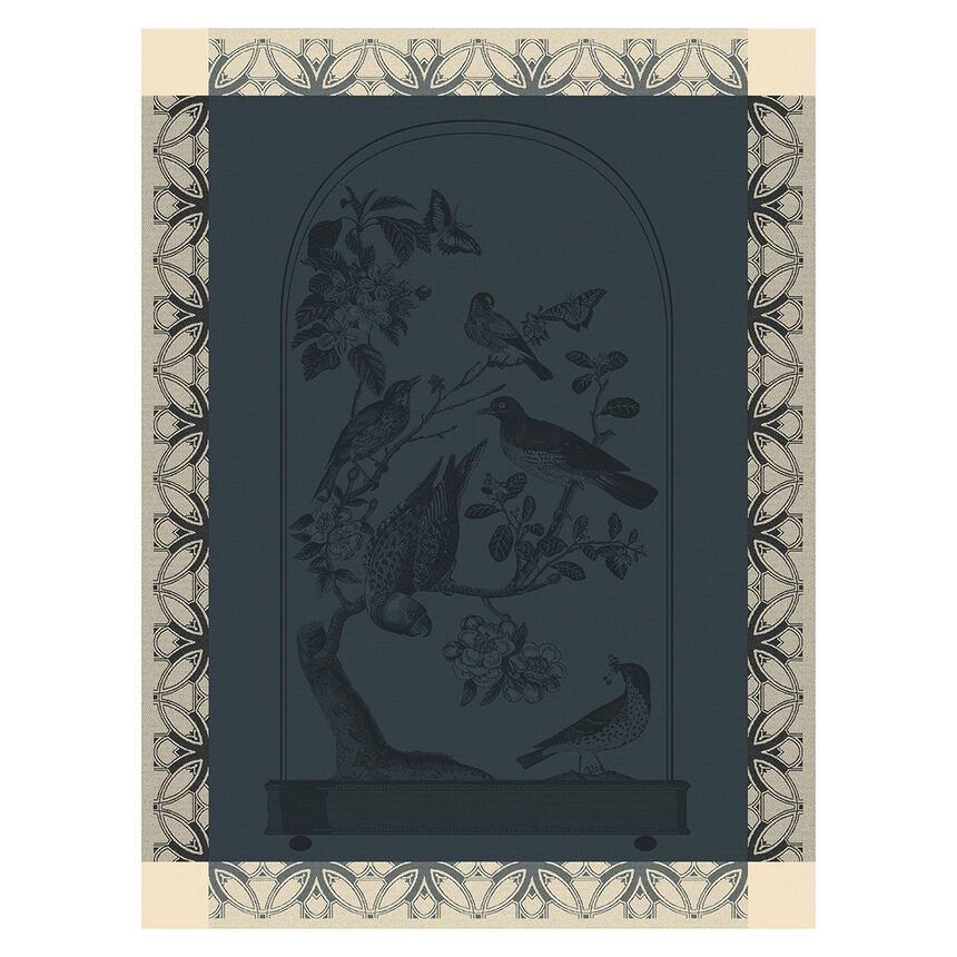 Tea towel Curiosit&eacute;s Animales Blue 60x80 100% cotton, , hi-res image number 2