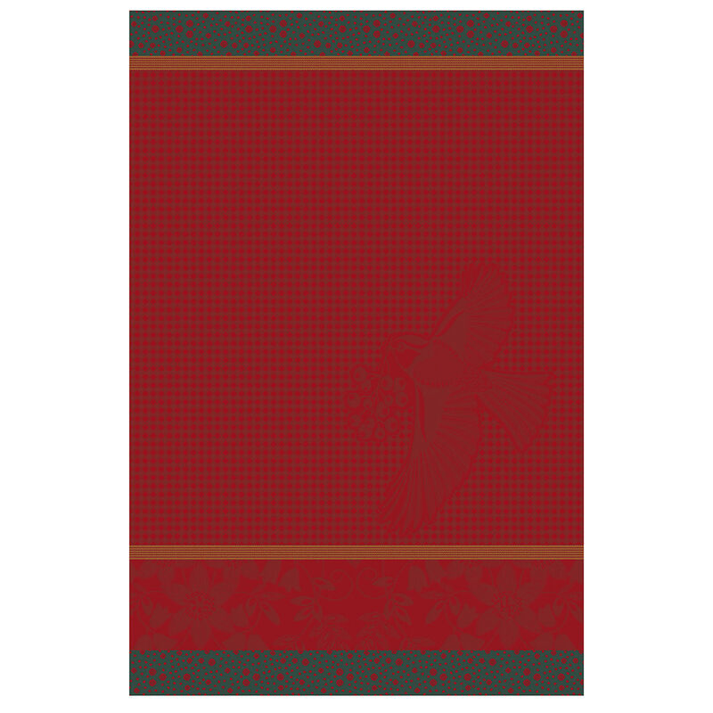 Hand towel Poésie d'hiver Red 54x38 100% cotton, , hi-res image number 0