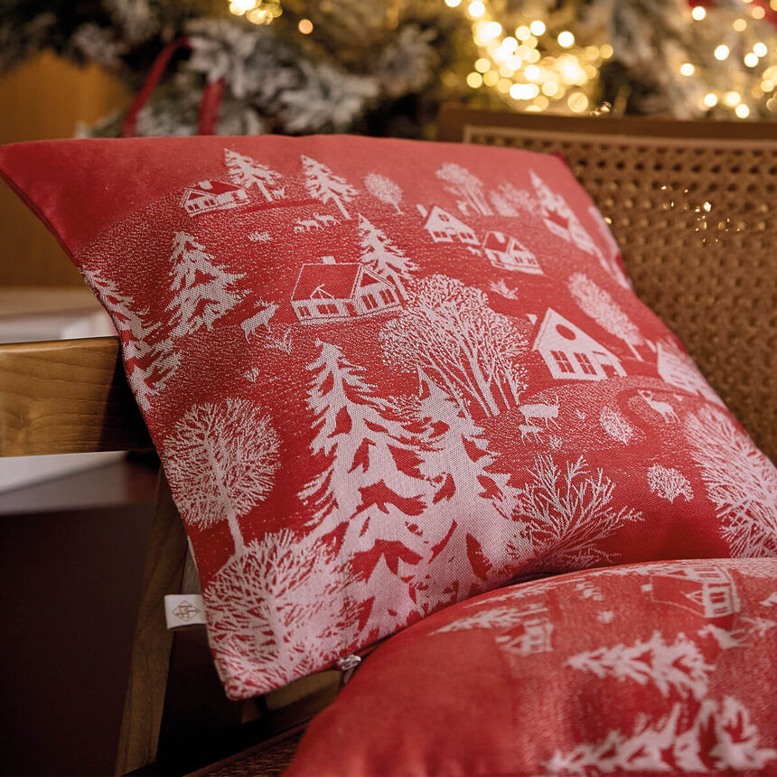 Cushion cover Sous les &eacute;toiles Red 40x40 100% cotton, , hi-res image number 0