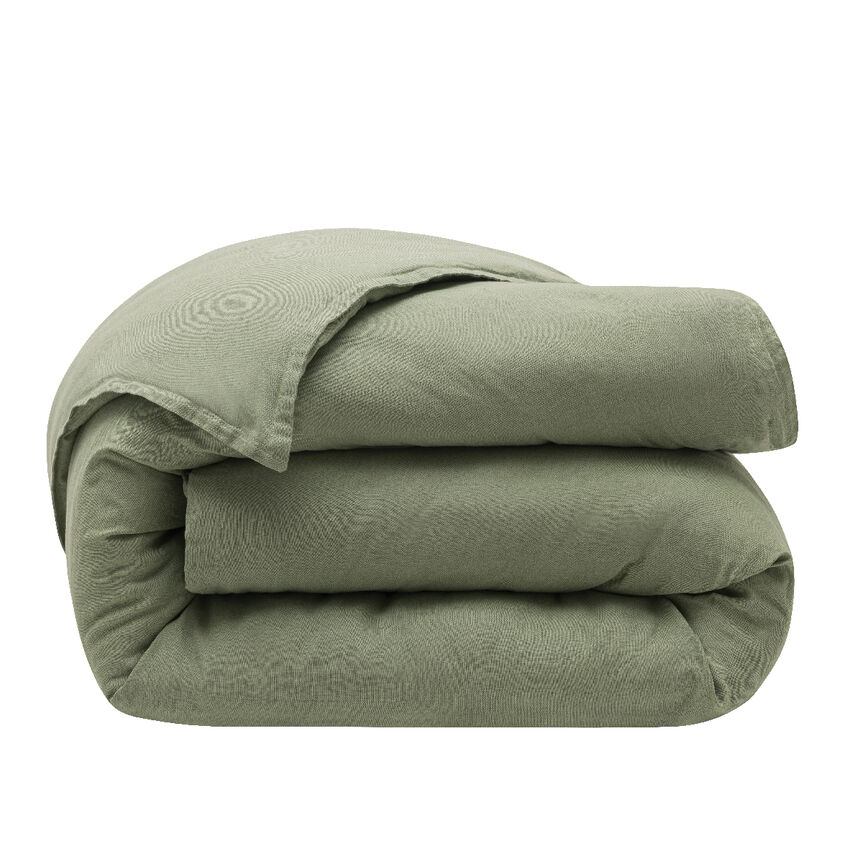 Duvet cover Nuances Green 140X200 50% cotton - 50 % linen, , hi-res image number 0