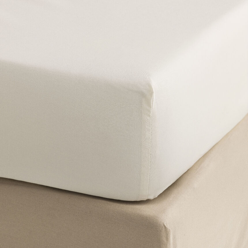 Fitted sheet Victoria Beige 100X200X35 100% cotton, , hi-res image number 0