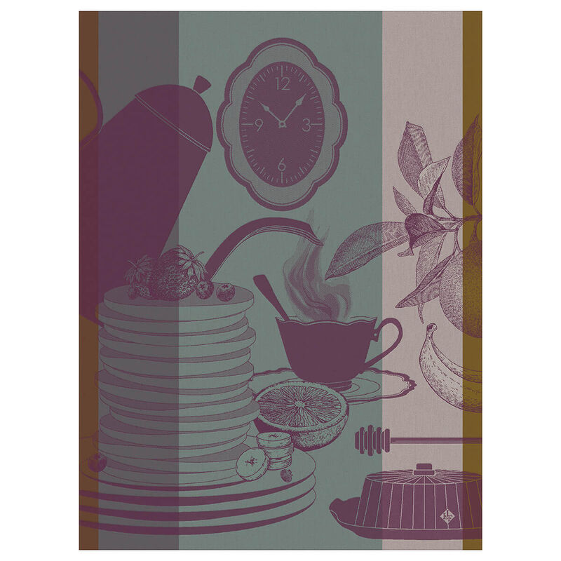 Tea towel Instants gourmands Café Fuschia 60x80 100% cotton, , hi-res image number 0