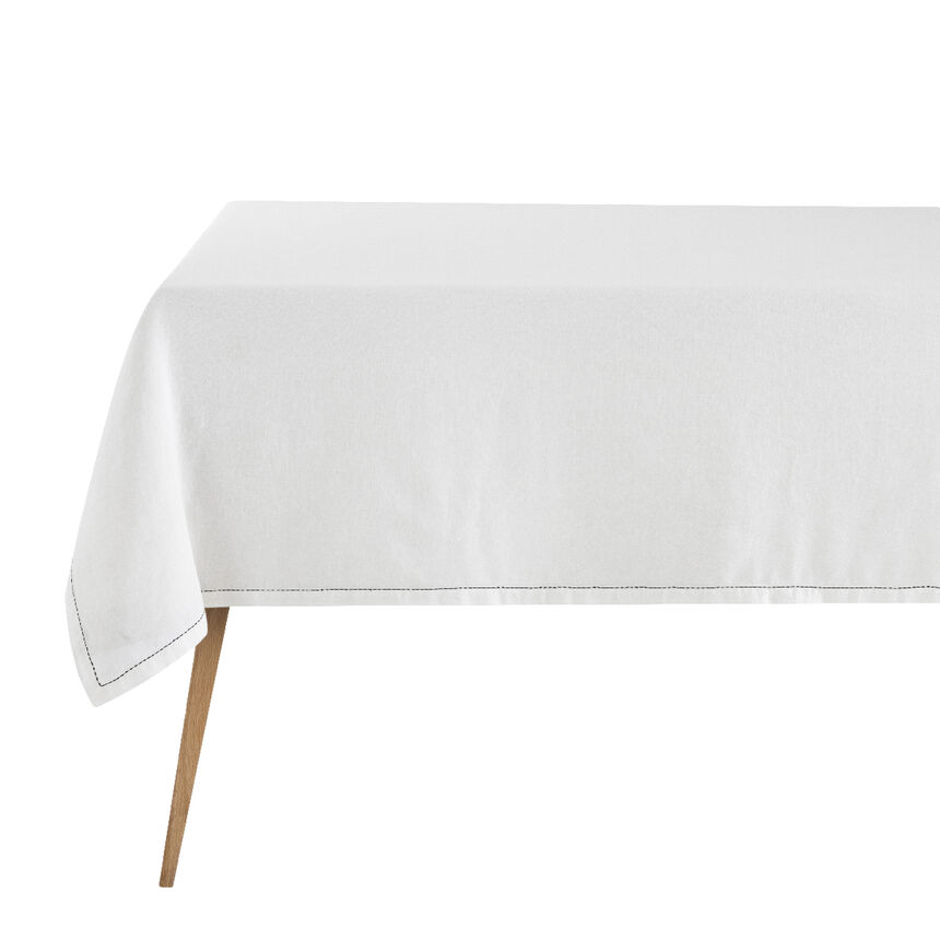 Tablecloth Nuances White 150x150 50% cotton - 50 % linen, , hi-res image number 0