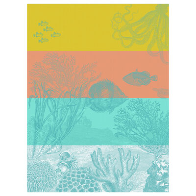 Tea towel Sous l'oc&eacute;an Cotton