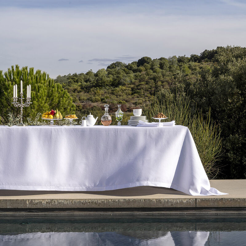 Tablecloth Portofino White 175x175 100% linen, , hi-res