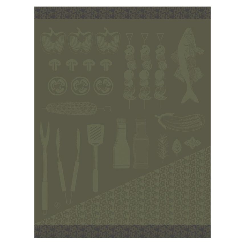 Tea towel Braise Green 60x80 100% cotton, , hi-res image number 0