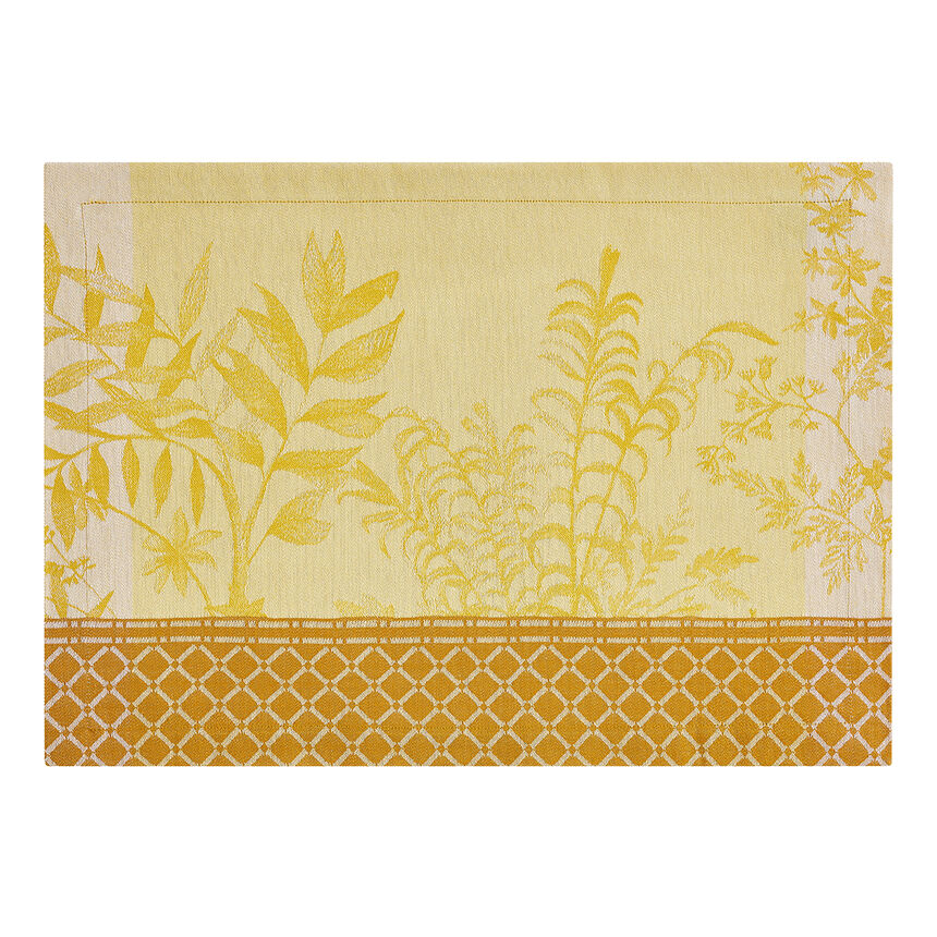 Placemat Jardin d'Eden Yellow 50x36 100% cotton, , hi-res image number 0