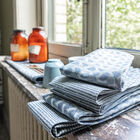 Napkin Empreintes Rayures Blue 50x50 100% cotton, , hi-res image number 3