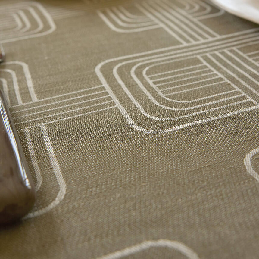 Tablecloth H&ocirc;tel particulier Green 120x120 100% linen, , hi-res image number 5