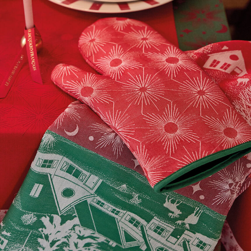 Tea towel Sous les &eacute;toiles Red 60x80 100% cotton, , hi-res image number 1