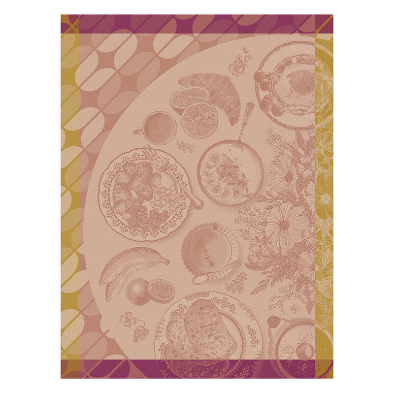 Tea towel Brunch Gourmand Pink 60x80 100% cotton, , hi-res image number 0