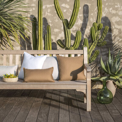 Cushion cover Portofino Fiori Brown 50x50 100% linen