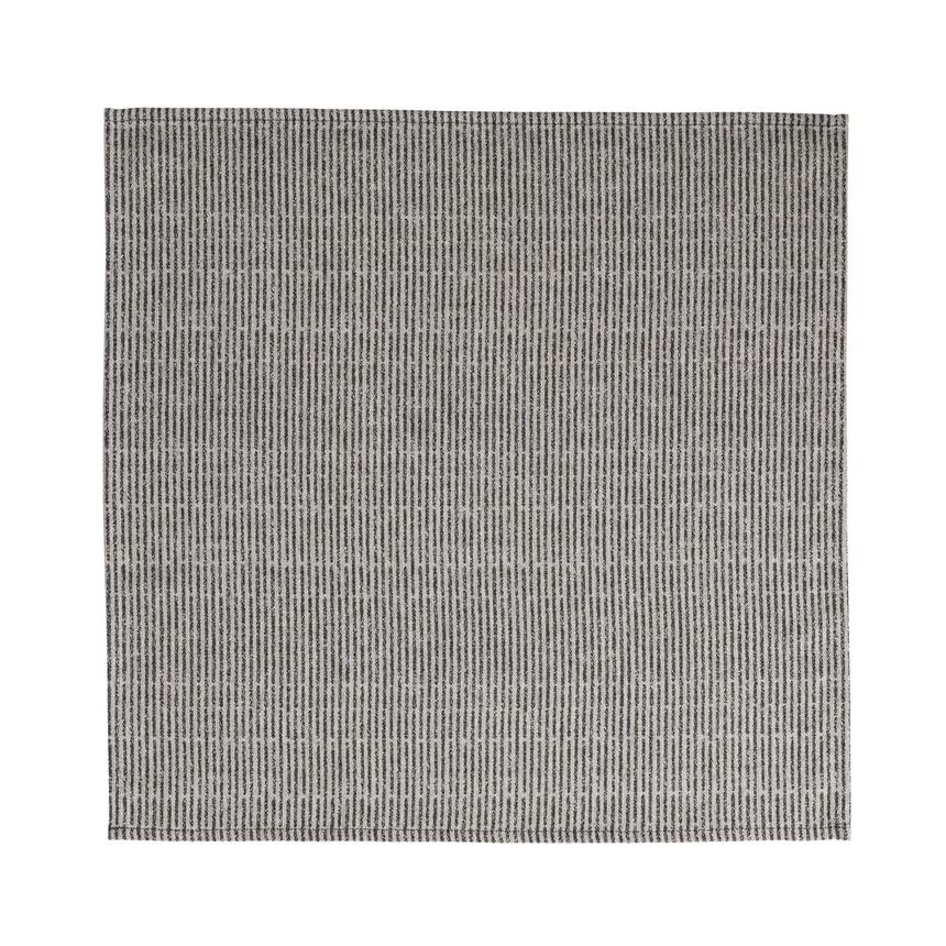 Napkin Empreintes Rayures Black 50x50 100% cotton, , hi-res image number 1