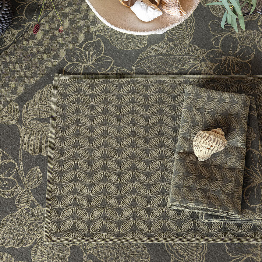 Napkin Sulawesi Feuillage Green 50x50 100% cotton, , hi-res image number 0