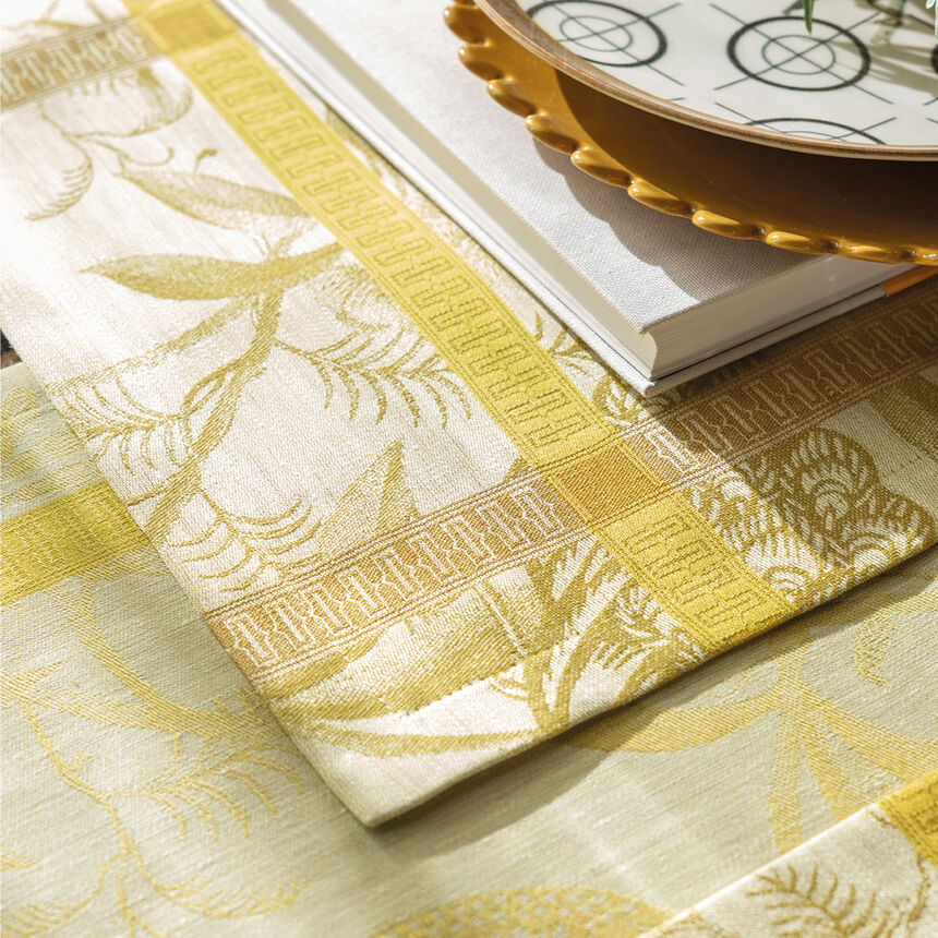 Napkin &Agrave; l'orangerie Yellow 55x55 100% linen, , hi-res image number 0