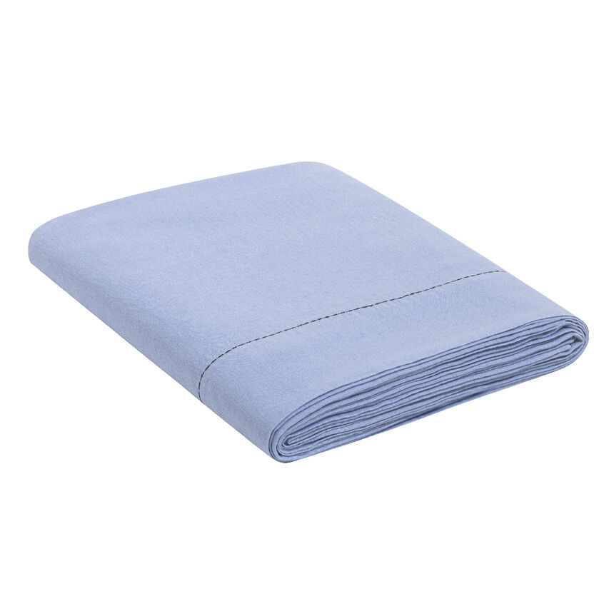 Flat sheet Nuances Blue 190X290 50% cotton - 50 % linen, , hi-res image number 0