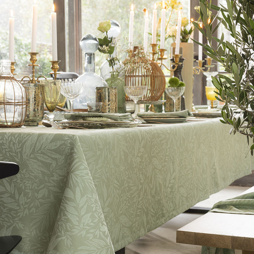 Tablecloth Charmilles Green 175x175 100% cotton, , hi-res image number 2