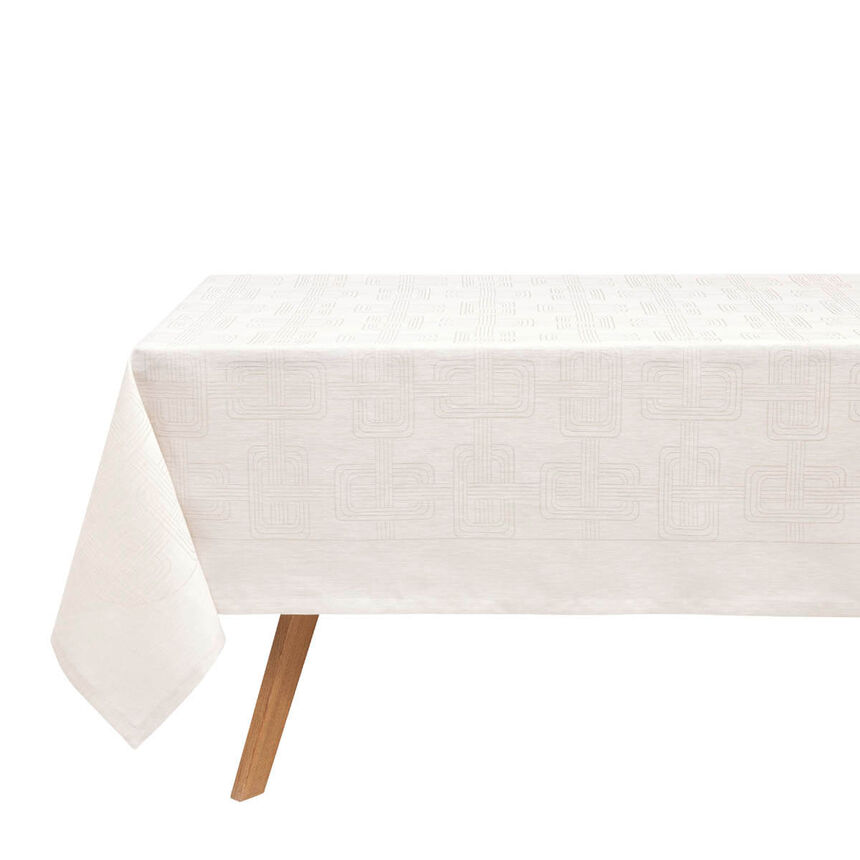 Tablecloth H&ocirc;tel particulier Grey 120x120 100% linen, , hi-res image number 1