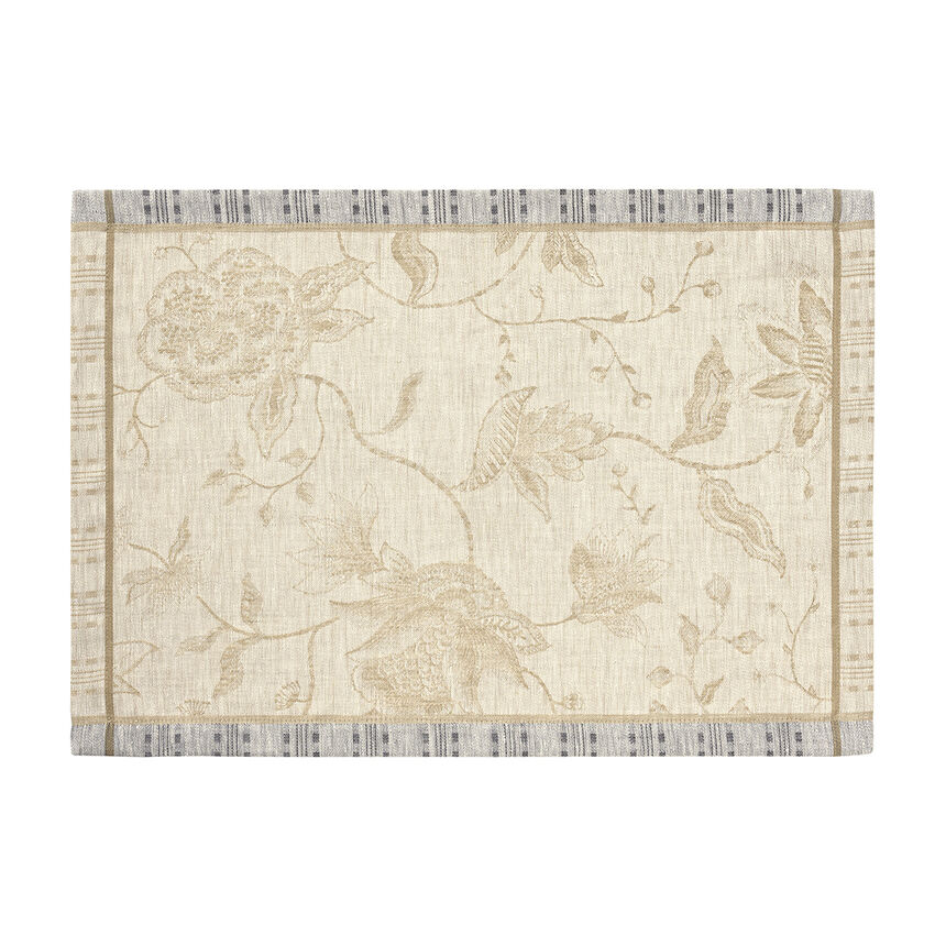 Placemat &Eacute;t&eacute; Indien Beige 50x36 100% linen, , hi-res image number 0
