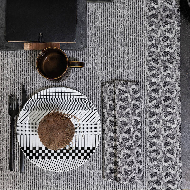 Tablecloth Empreintes Black 150x150 100% cotton, , hi-res image number 5