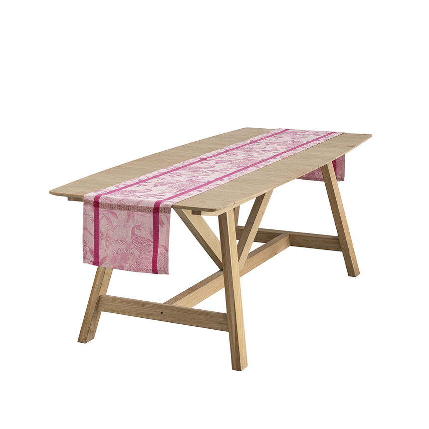 Runner &Agrave; l'orangerie Pink 50x150 100% linen, , hi-res image number 0
