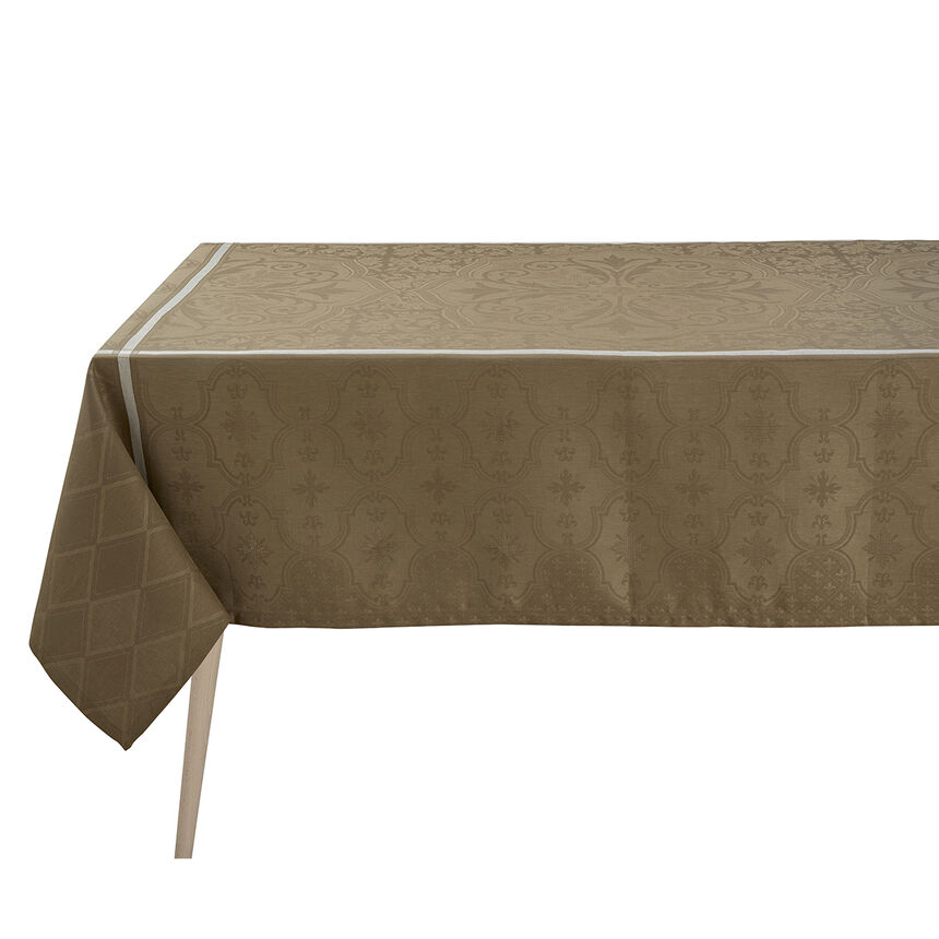 Tablecloth Armoiries Brown 175x320 100% linen, , hi-res image number 0