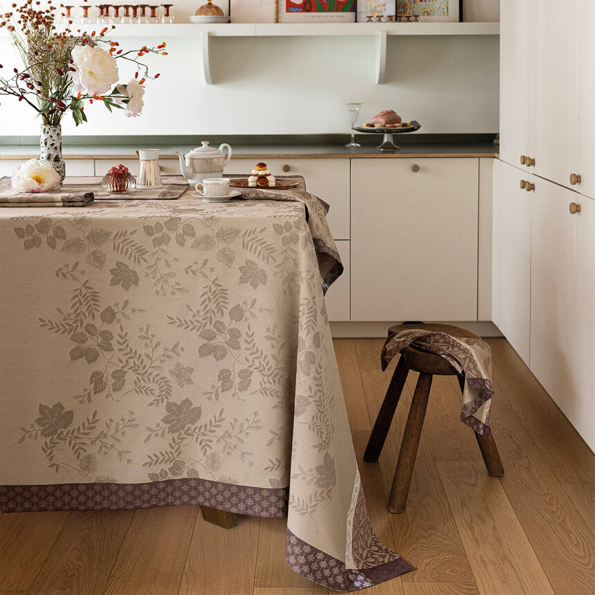 Tablecloth Manor lane Beige 175x175 100% cotton, , hi-res image number 0