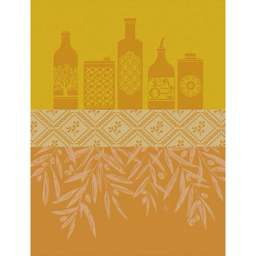 Tea towel Huiles proven&ccedil;ales Yellow 60x80 100% cotton, , hi-res image number 0