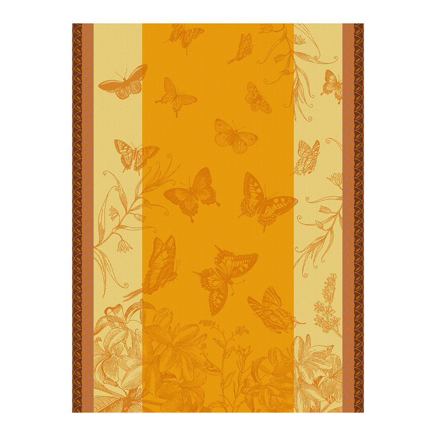 Tea towel Jardin des papillons Orange 60x80 100% cotton, , hi-res image number 0
