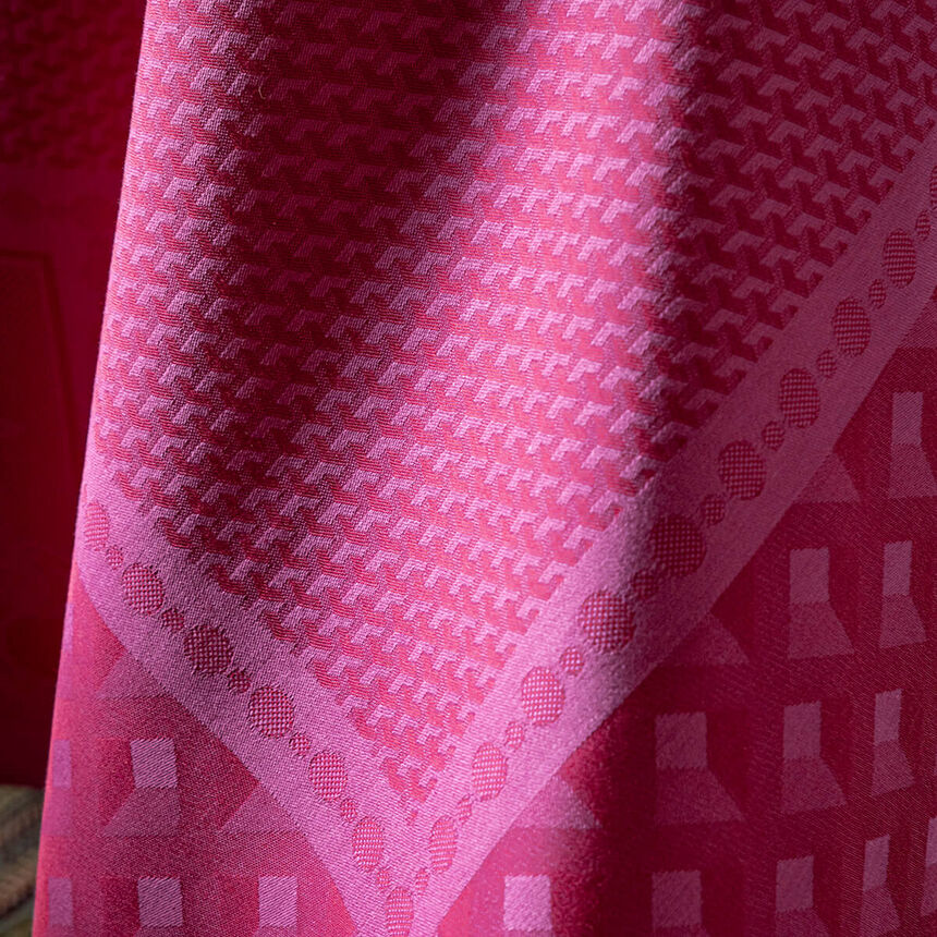 Tablecloth Palais V&eacute;nitien Pink 120x120 100% cotton, , hi-res image number 2