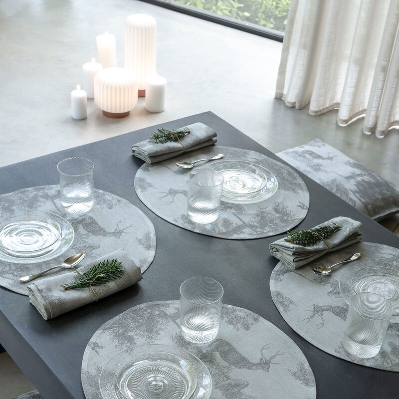 Placemat Souveraine  Silver Ø38 100% linen, , hi-res