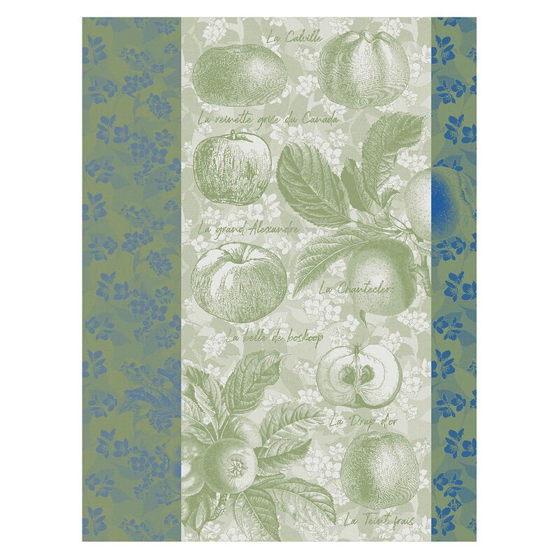 Tea towel Pommes à croquer Green 60x80 100% cotton, , hi-res image number 0