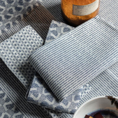 Napkin Empreintes Rayures Cotton