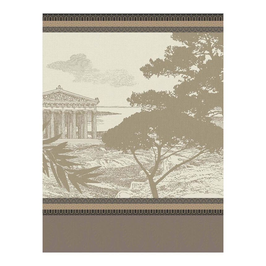 Tea towel Voyage en Gr&egrave;ce Beige 60x80 100% cotton, , hi-res image number 0