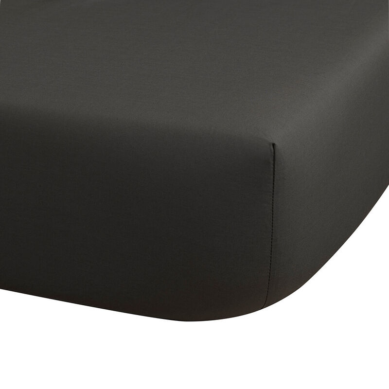 Fitted sheet Palacio Dark grey 90X200X35 100% cotton, , hi-res