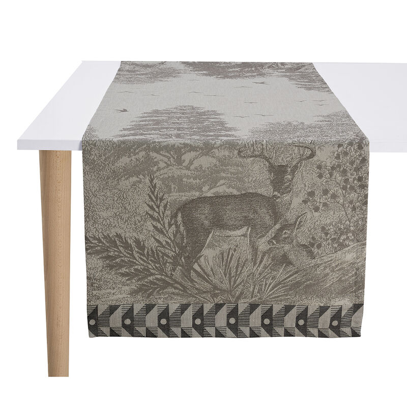 Runner Forêt enchantée Grey 50x150 100% cotton, , hi-res image number 0