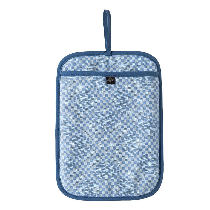 Pot mitt Essentiel Graphique Blue 27x20 100% cotton, , hi-res image number 0