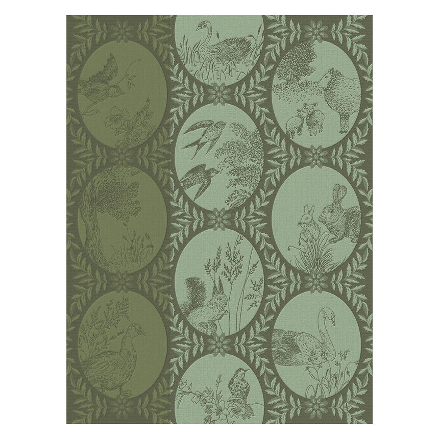 Tea towel Jos&eacute;phine Green 60x80 100% cotton, , hi-res image number 1