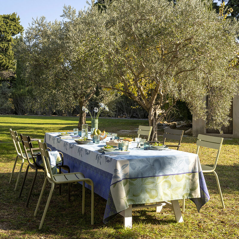 Tablecloth Arrière-pays Blue 175x175 100% cotton, , hi-res