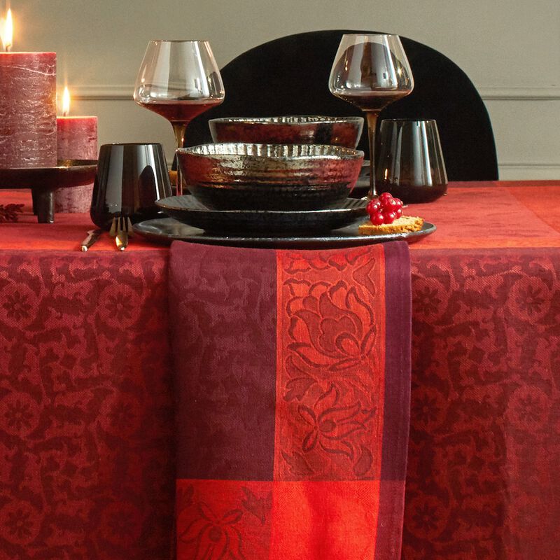 Napkin Ottomane Burgundy 58x58 100% linen, , hi-res image number 0