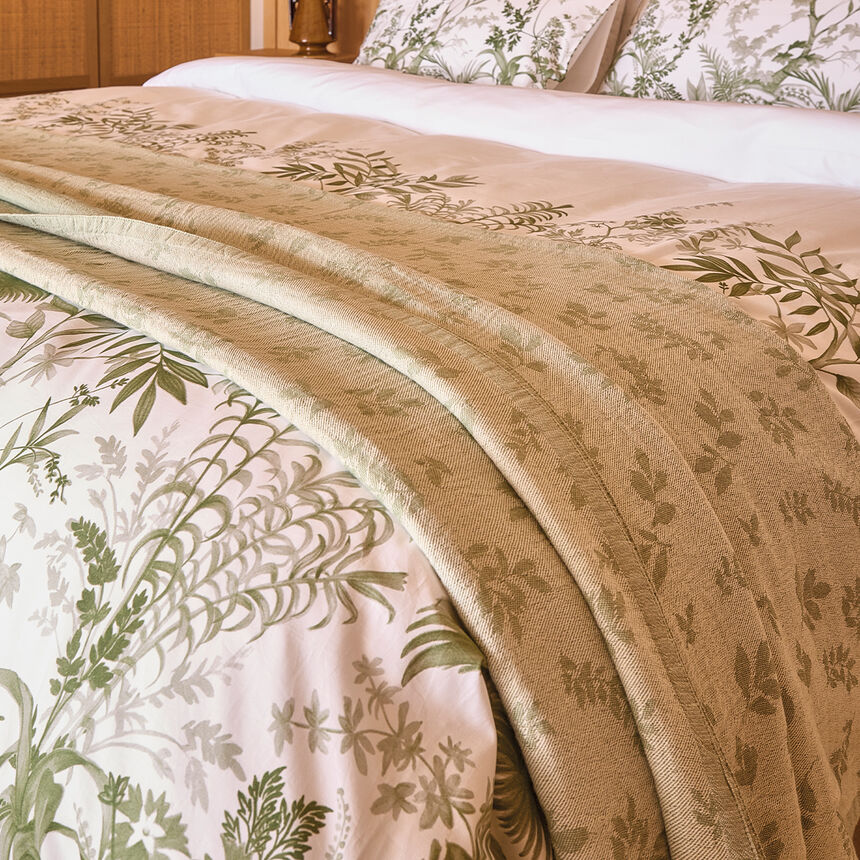 Throws Feuillage Green 180x180 100% cotton, , hi-res image number 2