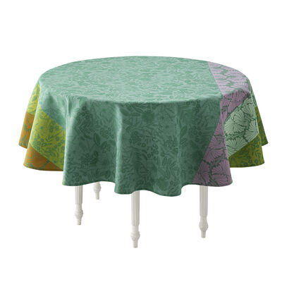 Coated tablecloth Cottage Green 150x150 100% cotton