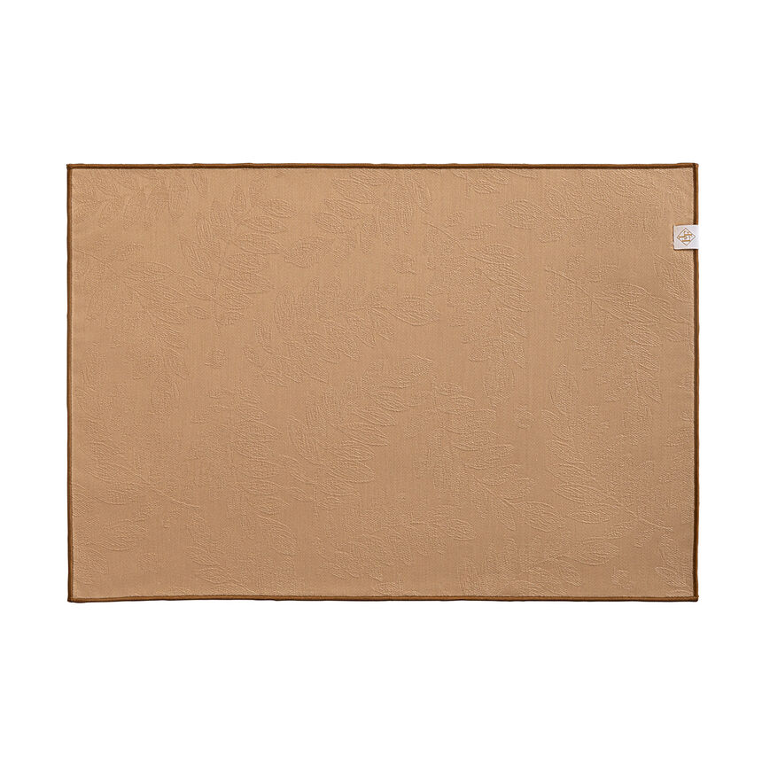 Coated placemat Vegetal mood avec surjet bourdon Brown 46x32 100% cotton, , hi-res image number 1