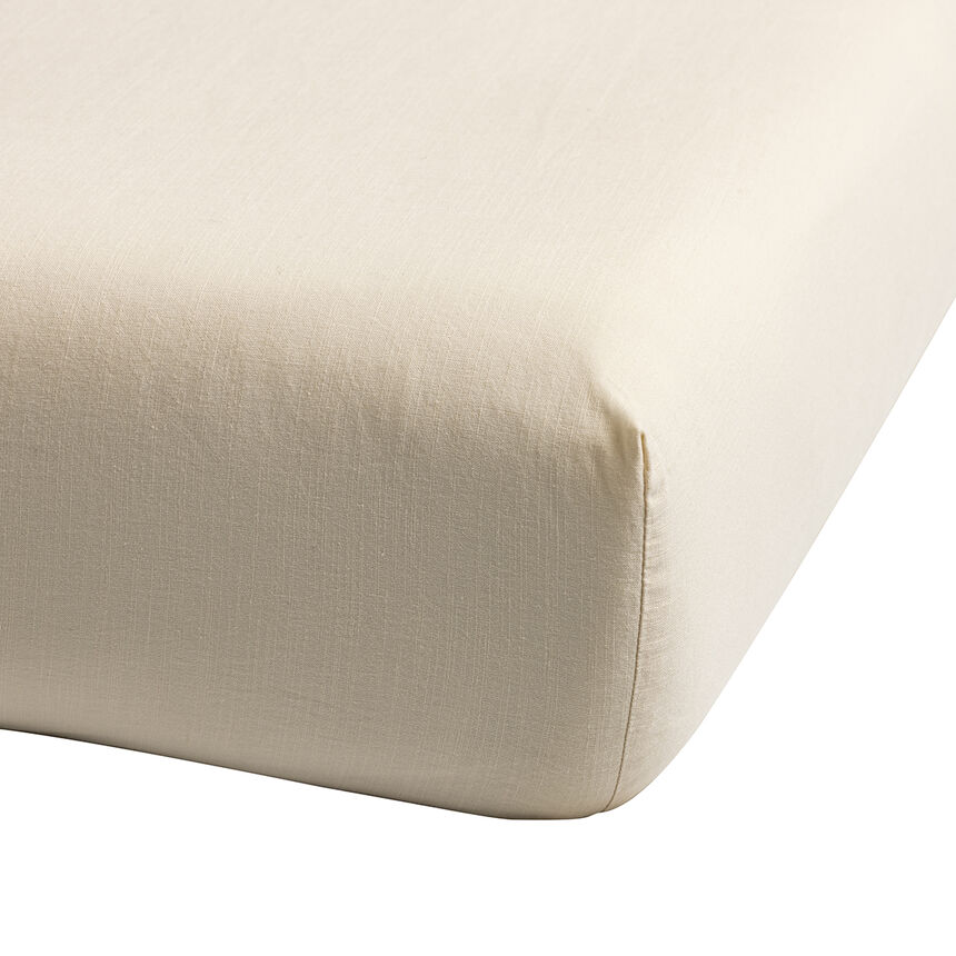 Fitted sheet Eclat Light Beige 90X200X35 100% cotton, , hi-res