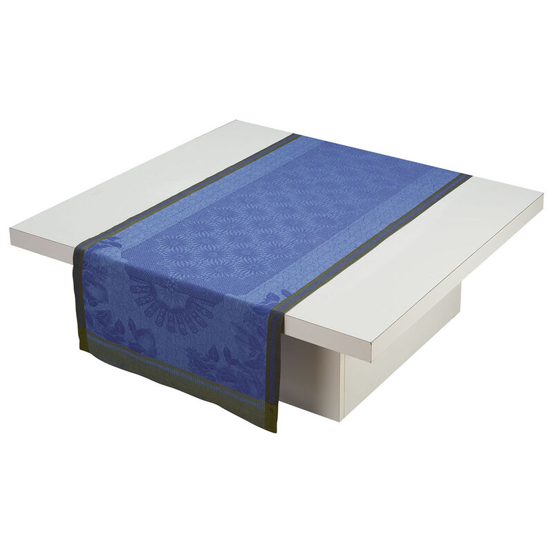 Runner Jardin d'orient Blue 50x150 100% linen, , hi-res image number 0