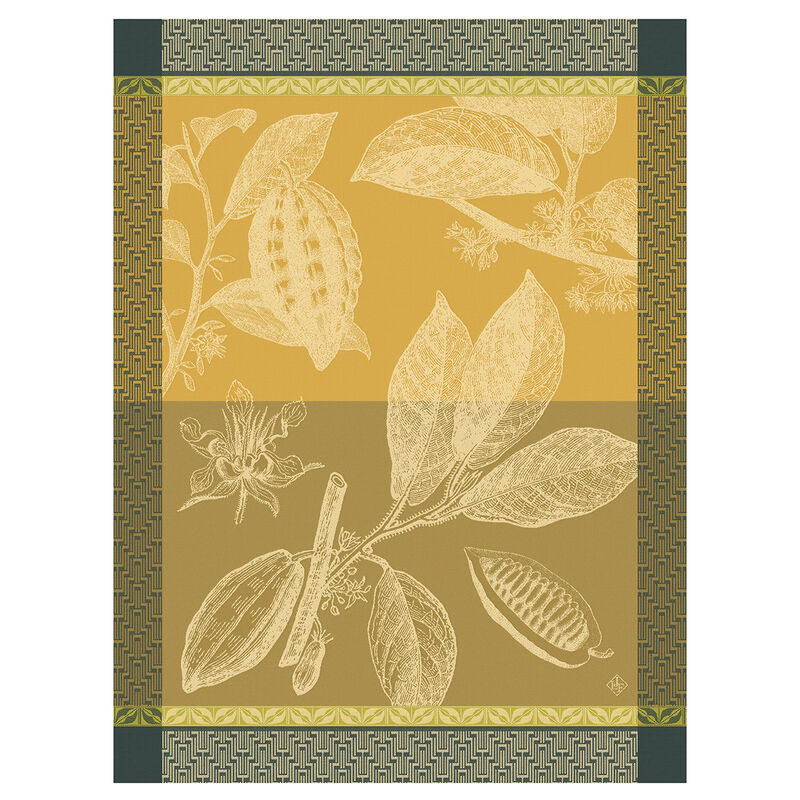 Tea towel Chocolats - Fève Yellow 60x80 100% cotton, , hi-res image number 0