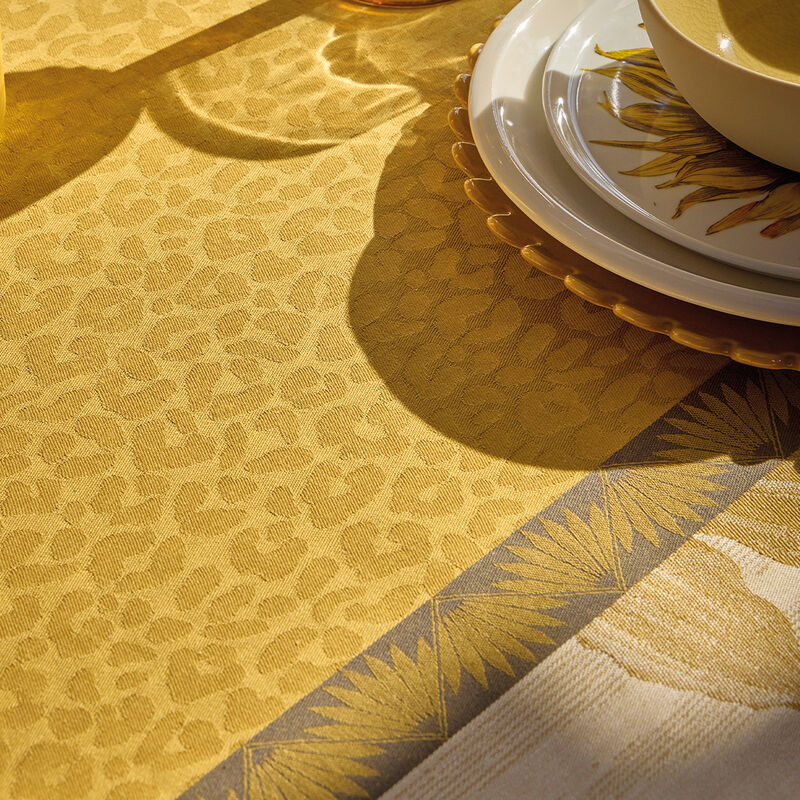 Tablecloth Sinharâja Yellow 175x175 100% cotton, , hi-res image number 6