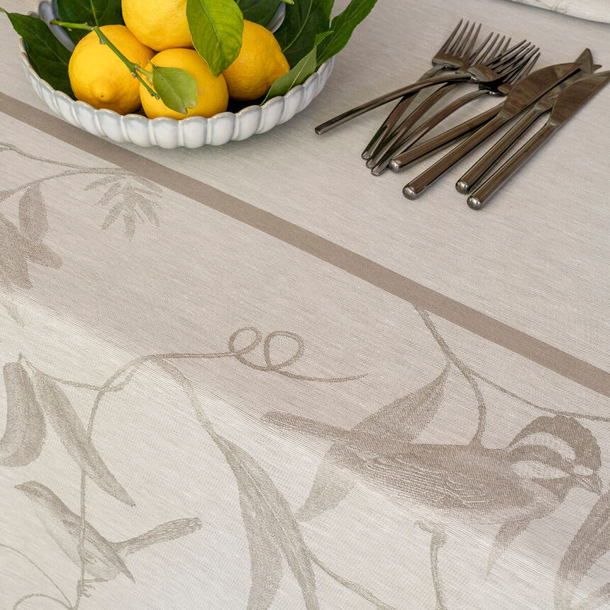 Tablecloth Voli&egrave;re Beige 175x175 100% linen, , hi-res image number 1